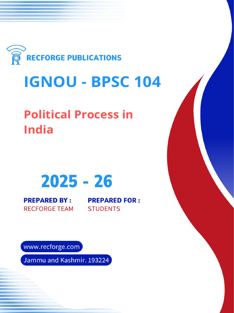 Political Process in India - Notes 2025 | PDF | Caste | Political Parties