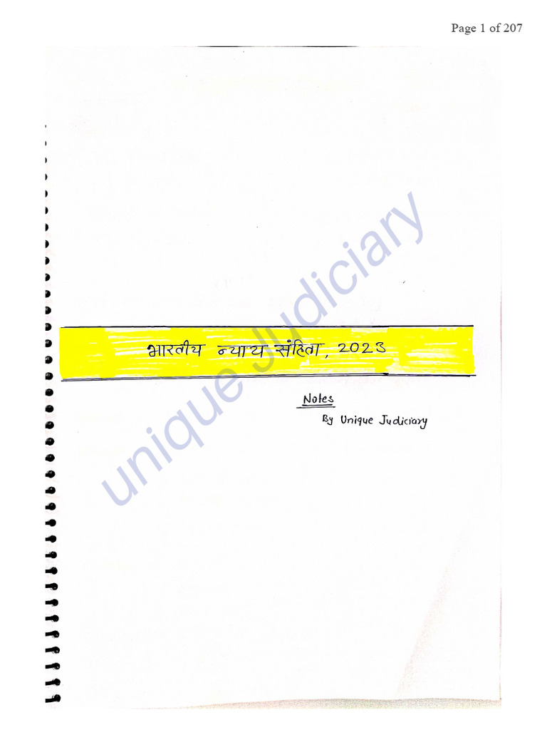 BNS Handwriiten Notes | PDF