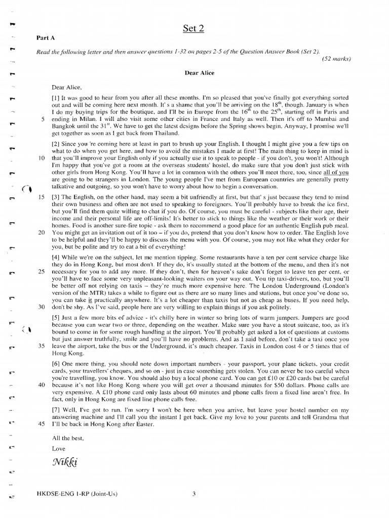 Set 2 Mastering English - For HKDSE - Paper 1 - Reading - 4A PDF | PDF