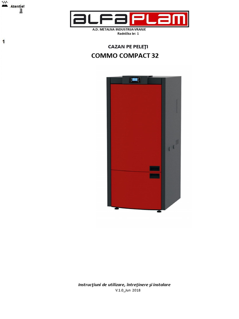 Centrala Peleti Instructiuni de Utilizare Commo Compact 32 1 | PDF