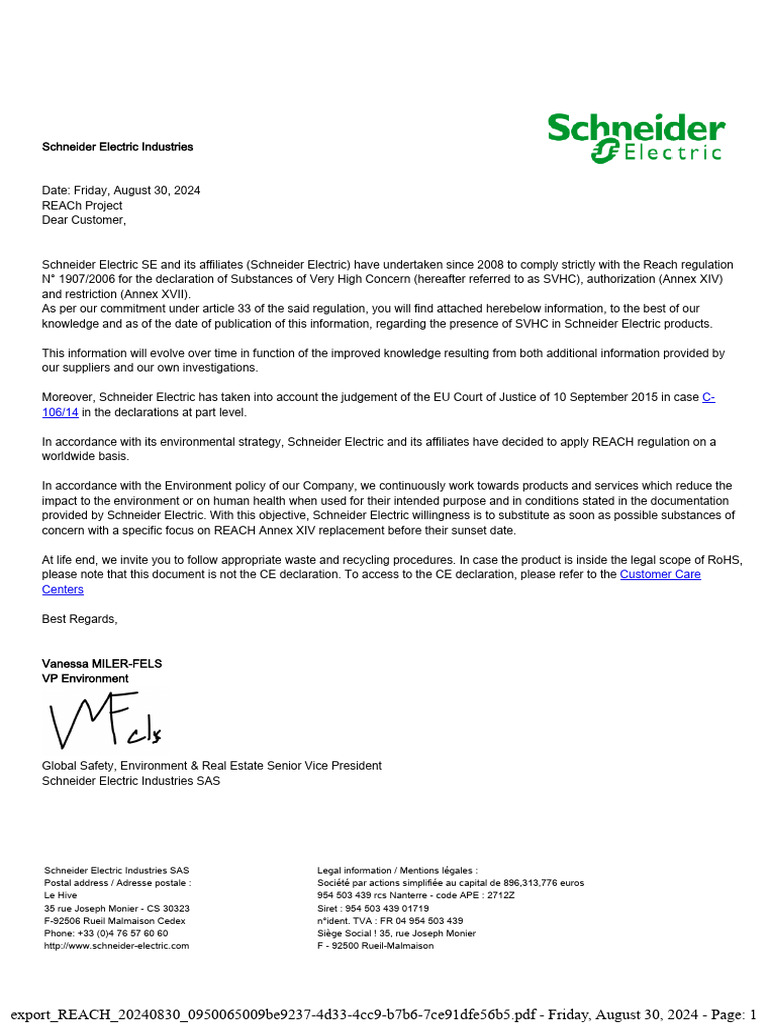 A9n4p32c Reach Declaration in En-Gb | PDF
