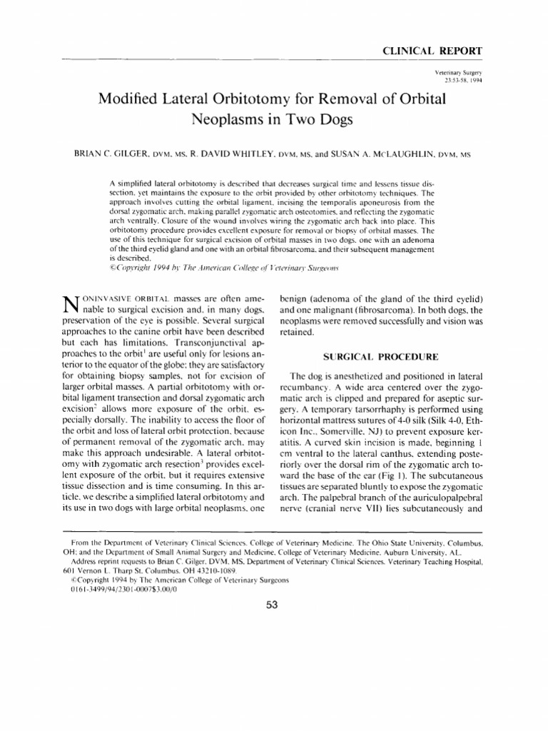 Modified Lateral Orbitotomy For Remov | PDF | Human Eye | Adenoma