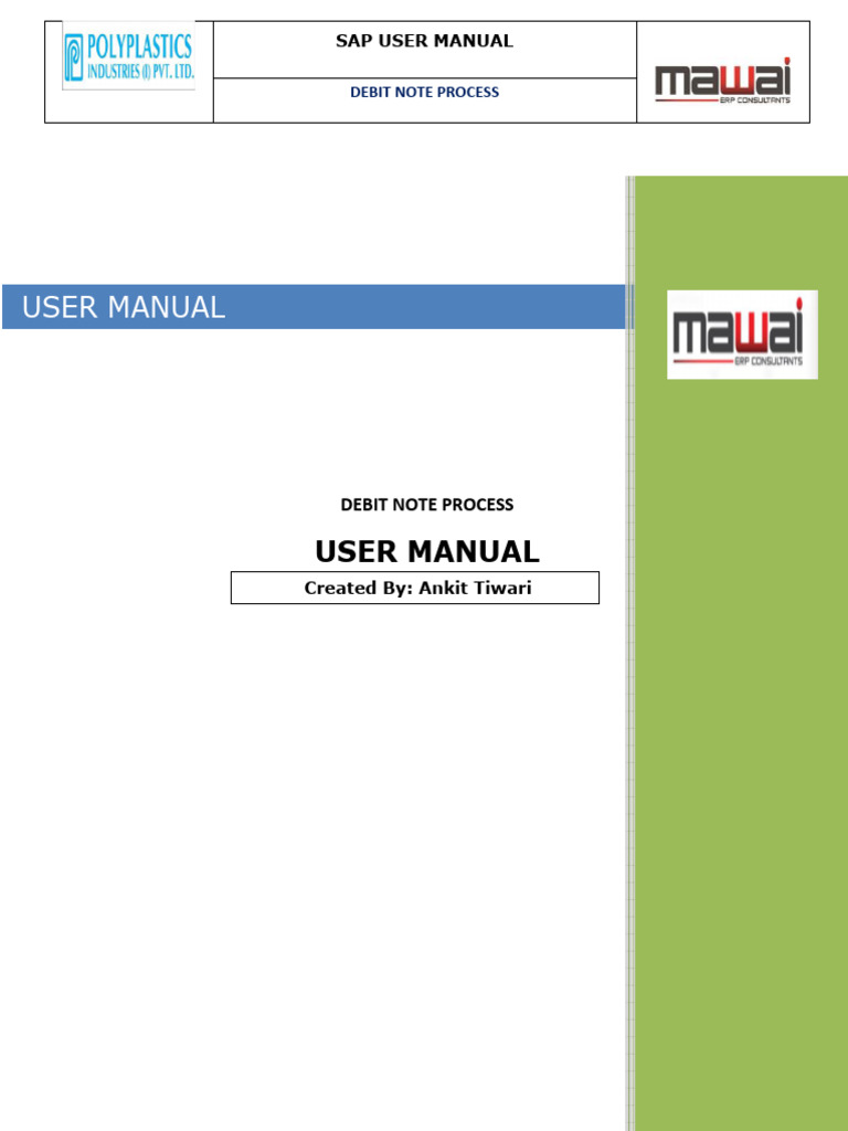 User Manual - Debit Note | PDF | Invoice | Software