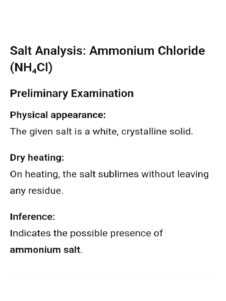 Salt Analysis 1 | PDF