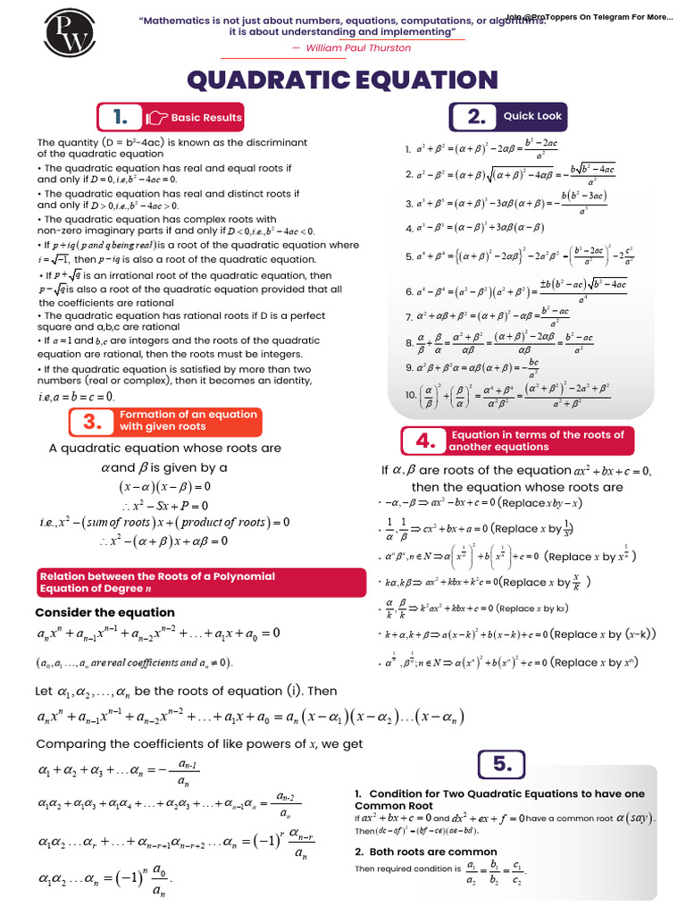 Quadratic Equations | PDF | Quadratic Equation | Equations