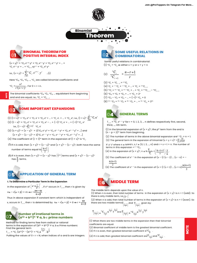 Binomial Theorem | PDF | Numbers | Abstract Algebra
