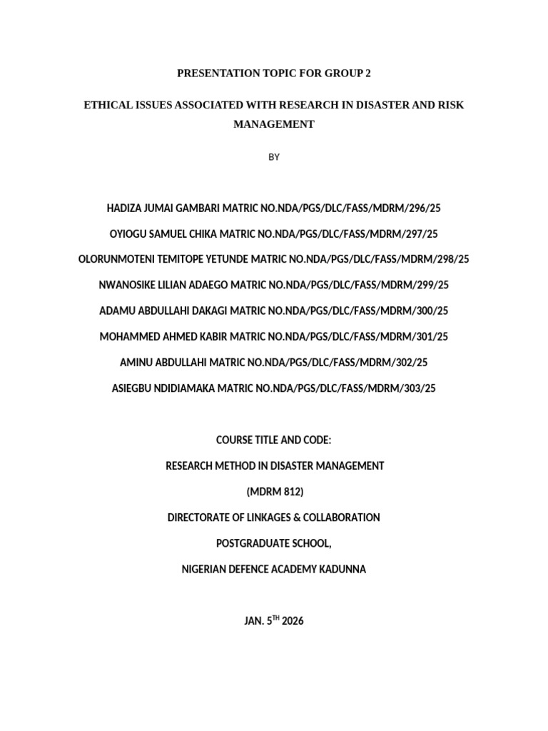 Group 2 Presentation | PDF | Disaster Risk Reduction | Psychological Trauma