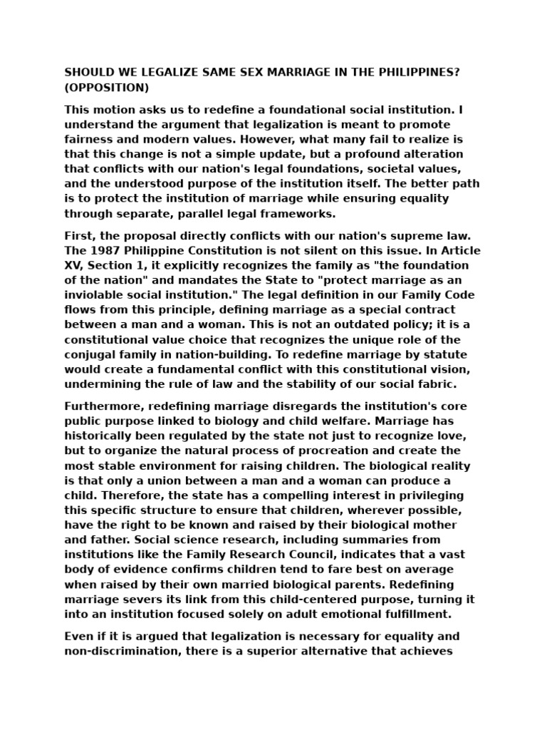 Should We Legalize Same Sex Marriage in The Philippines | PDF ...