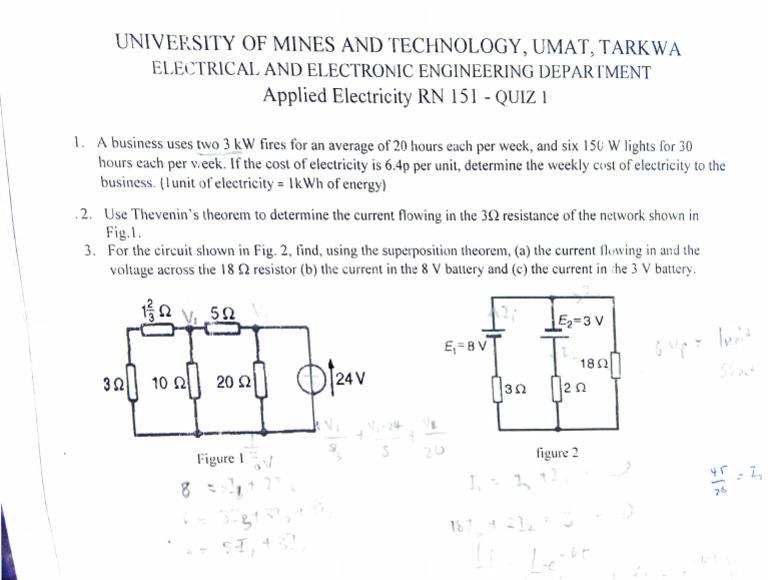 Quiz 1 - 2020 RN Applied Electricity | PDF | Physical Quantities ...