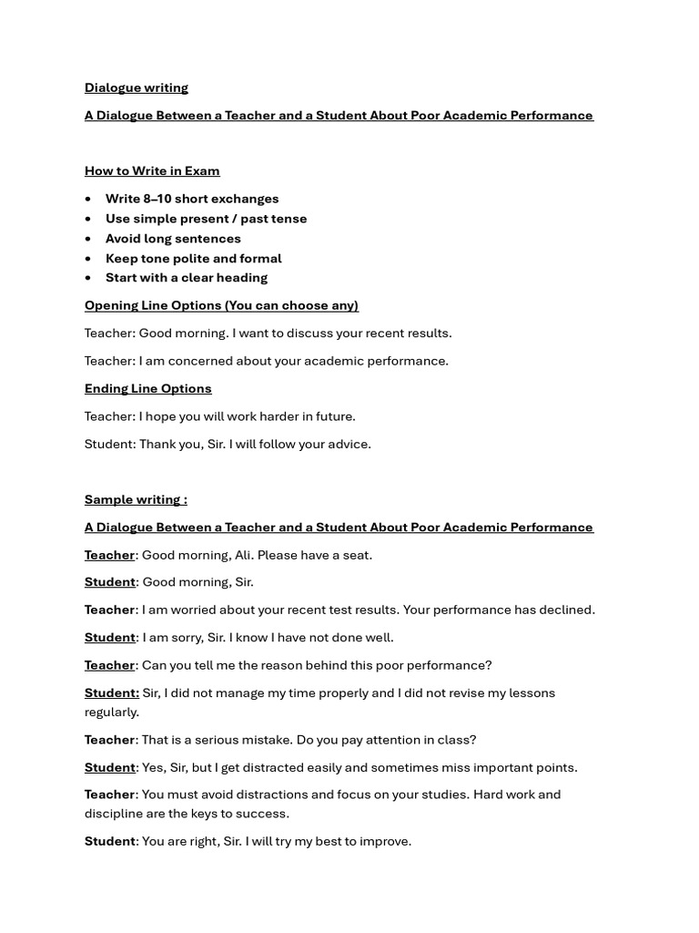 Dialogue Writing | PDF
