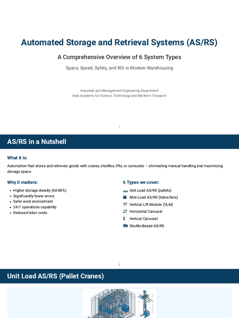 Asrs Systems Overview 20251126060530 | PDF