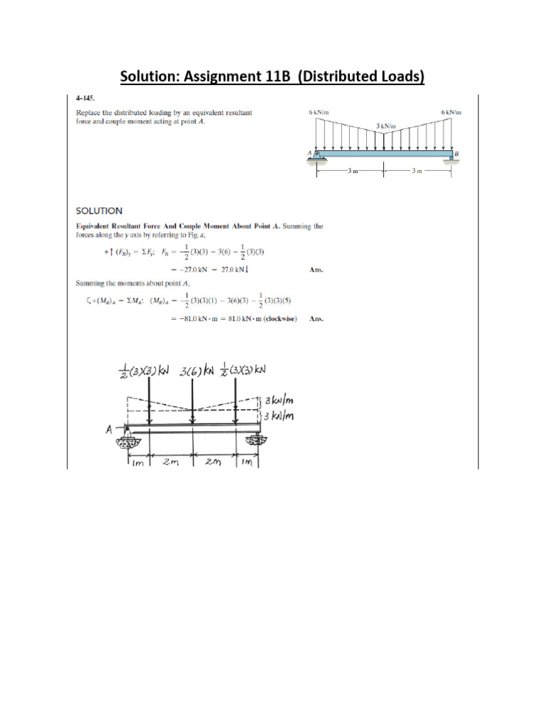Solution Assignment 11B (Distributed Loads) | PDF