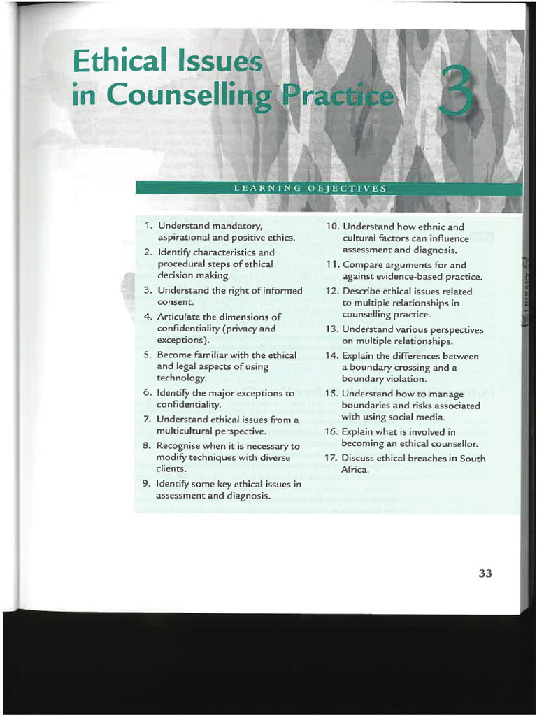 Chapter 3 - Ethical Issues in Counselling Practice - PDF | PDF