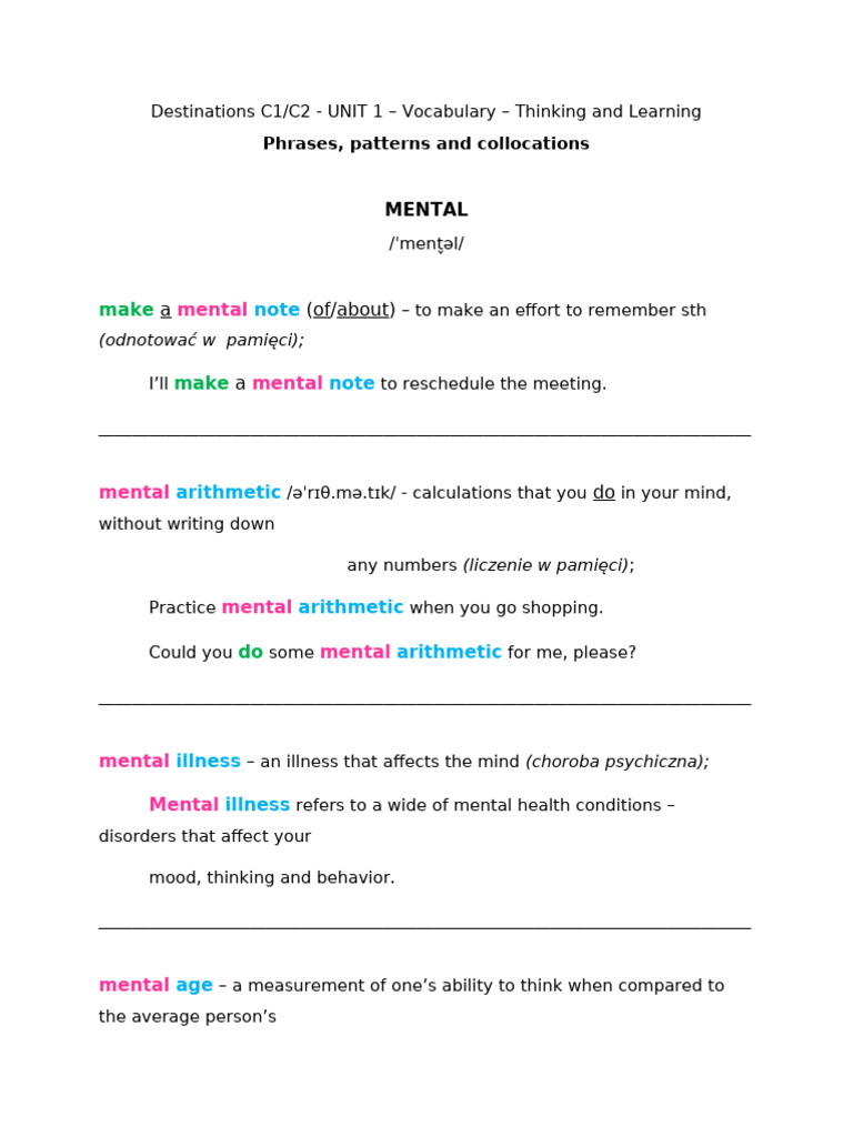 Phrases Mental Question | PDF | Mind | Fear