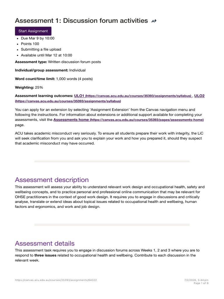 Assessment 1 - Discussion Forum Activities | PDF | Information ...