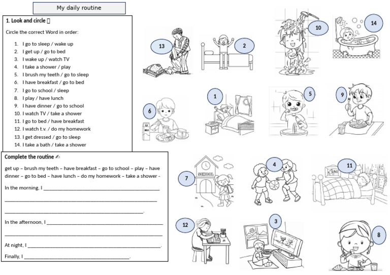 KIDS 2 Daily Routine SEMANA 2 | PDF