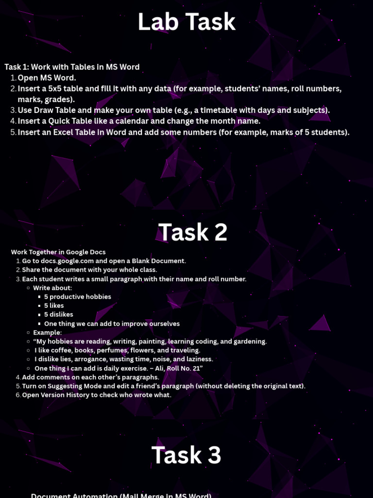 ICT Lab 2 Tasks | PDF