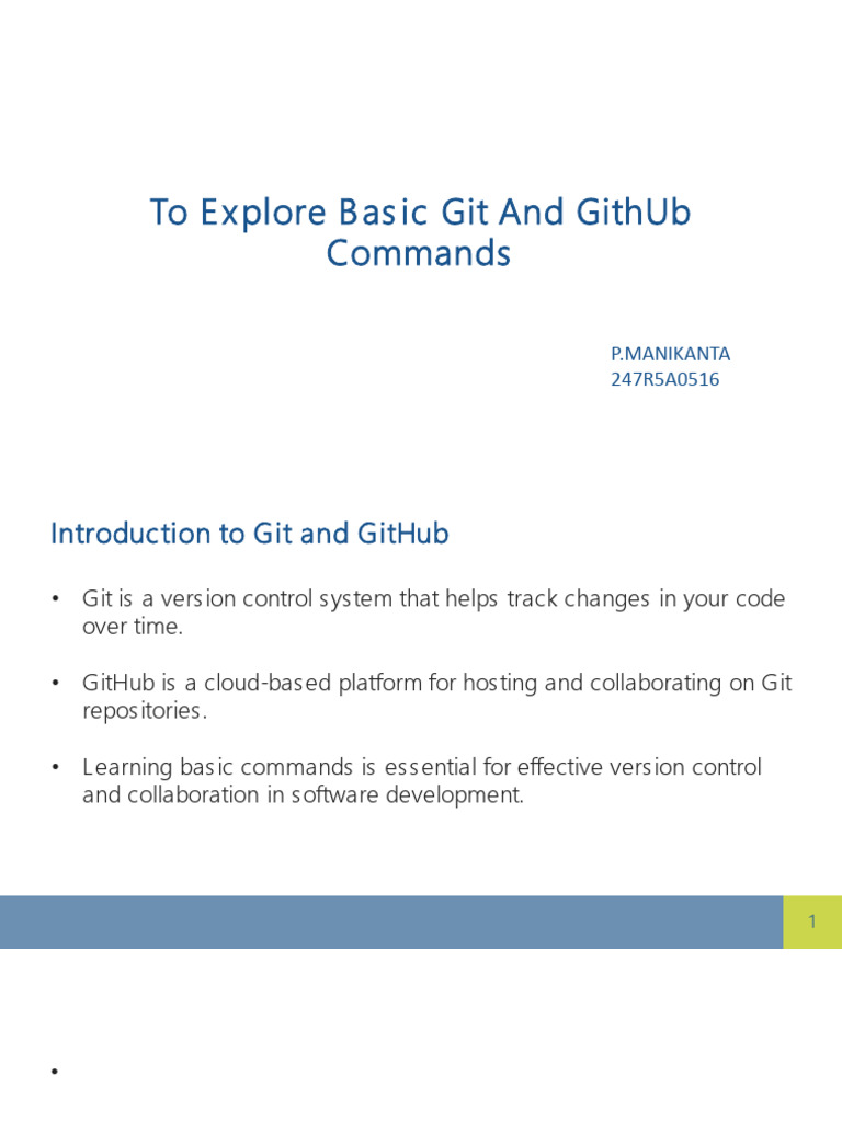 Git and GithUb - Commands | PDF
