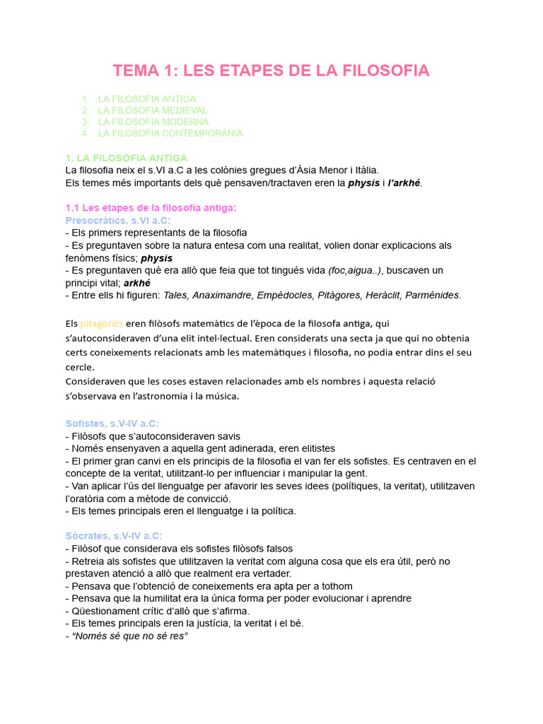 Apunts Tema 1 Filo 1bat - Documents de Google | PDF