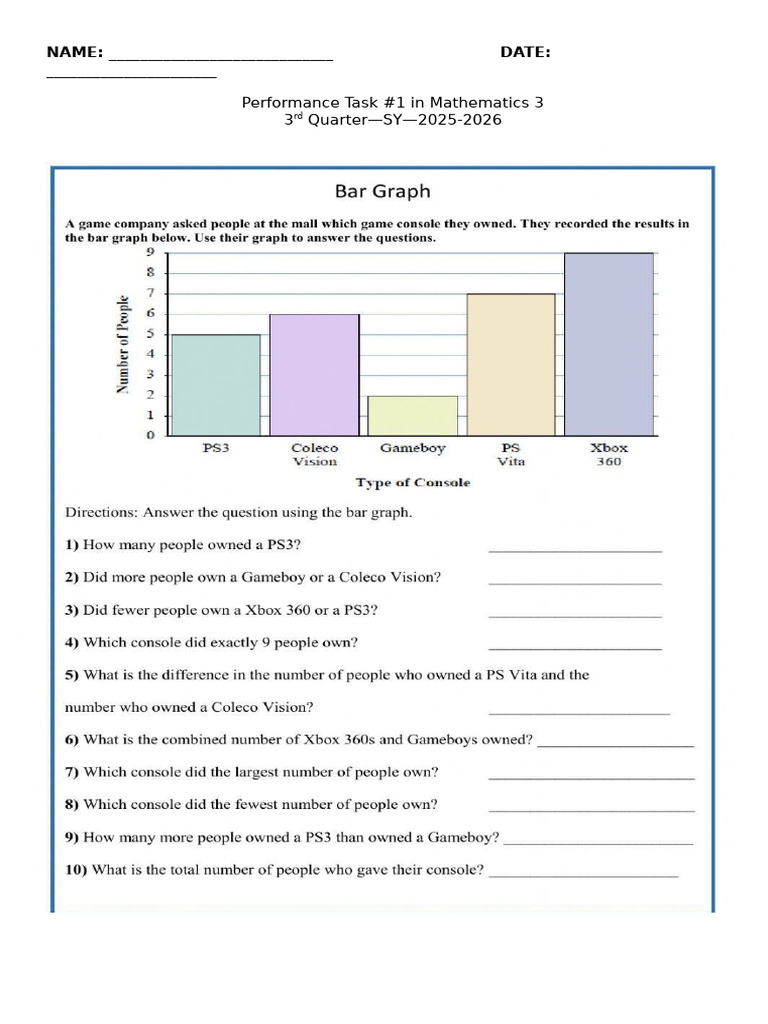 Performance Task No. 1 2 in Math 3 | PDF