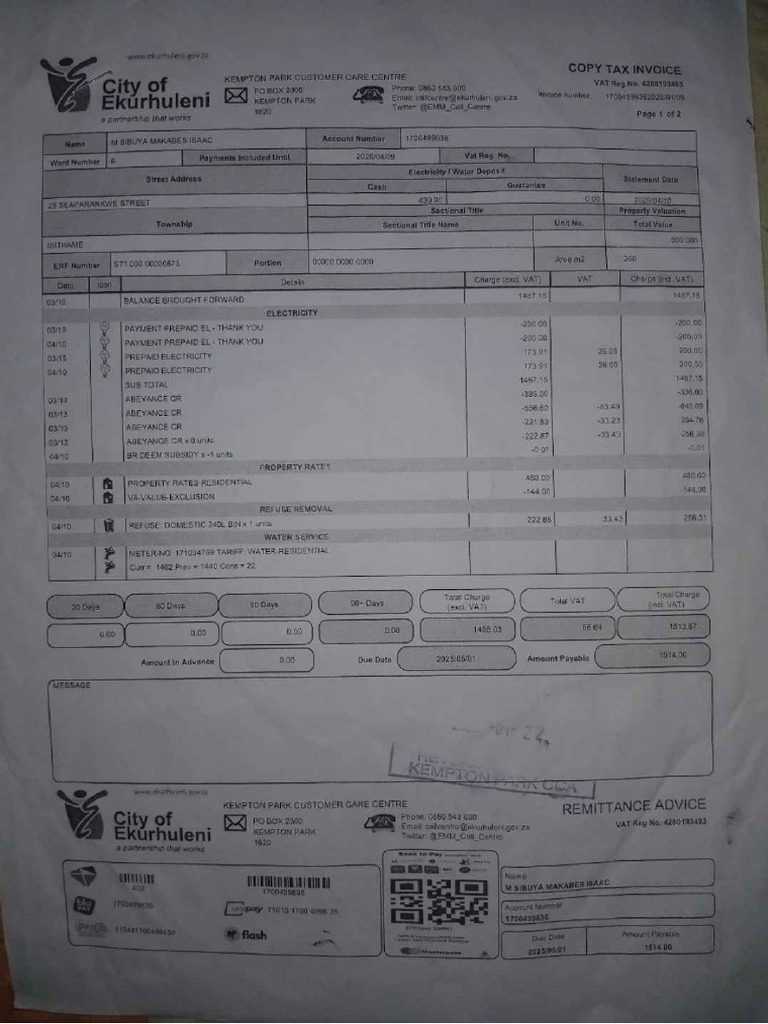 Proof of Residence. (Water Bills) .0250527 163605 PDF Compressed | PDF