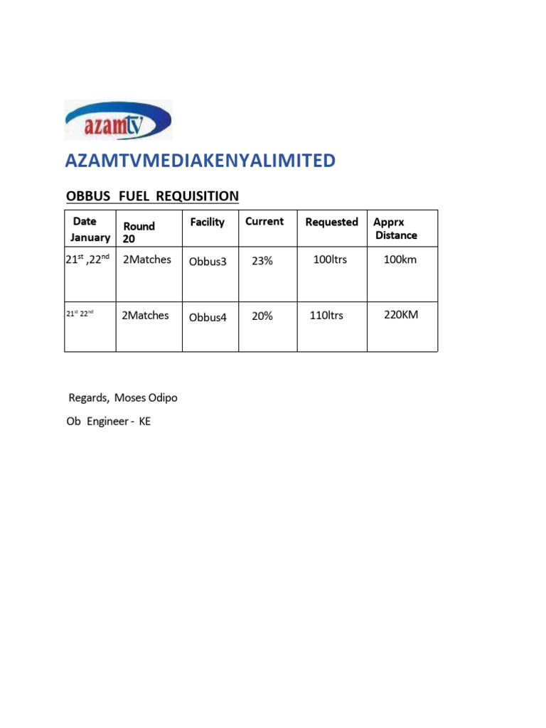 Ob Bus Fuel Requisitions 21) | PDF