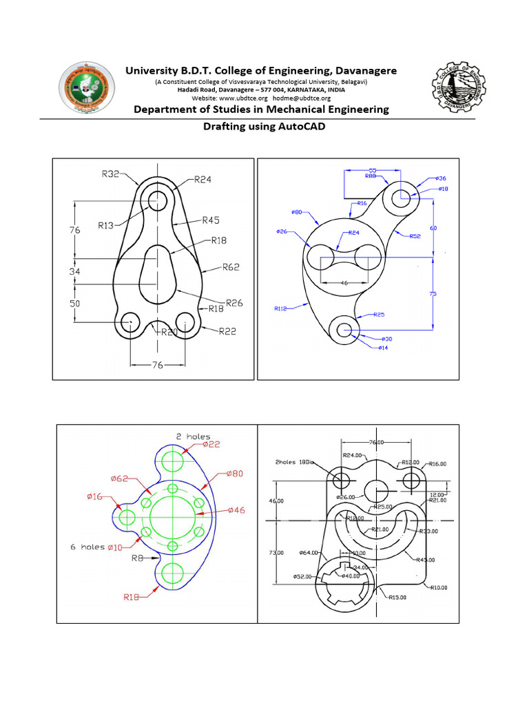 AutoCAD Practice Drawings | PDF