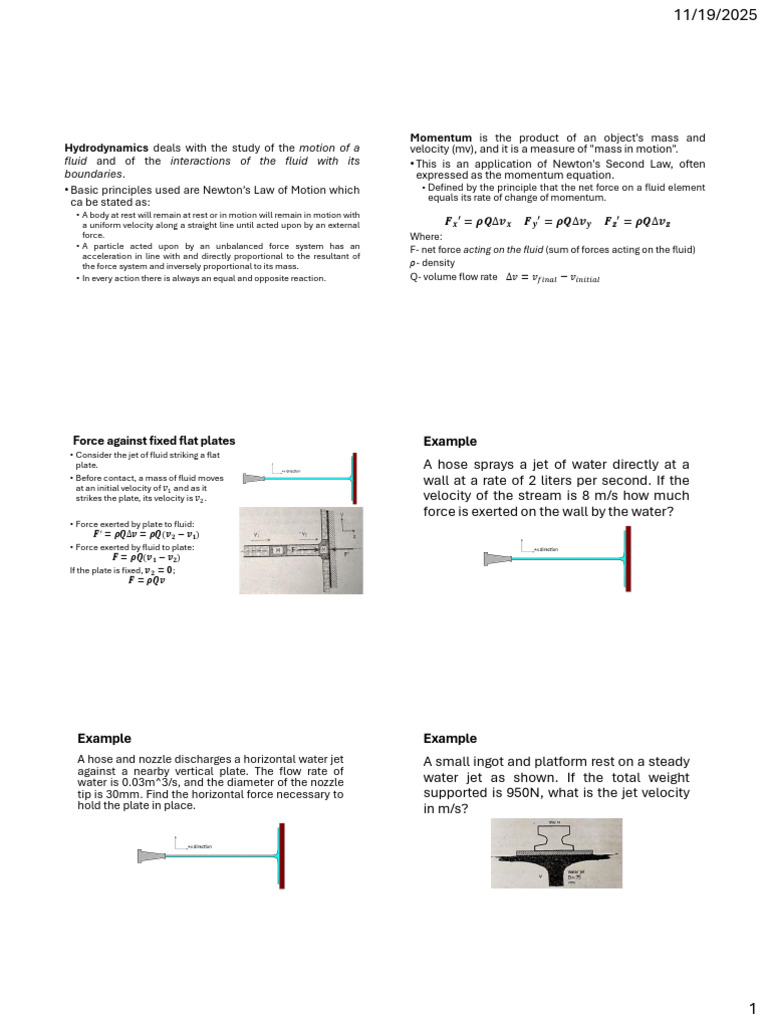 6 Momentum Forces in Fluid Flow | PDF | Force | Momentum