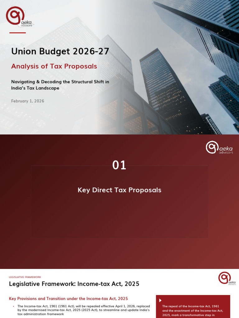 Union Budget 2026-27 - Analysis of Tax Proposals-2 | PDF | Taxes ...