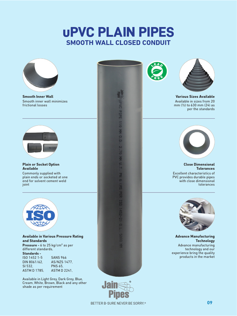 Jains PVC Pressure Pipes | PDF | Pipe (Fluid Conveyance) | Polyvinyl ...
