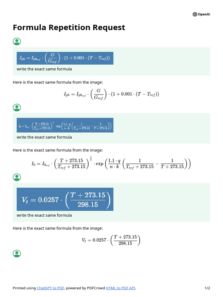 Formula Repetition Request | PDF