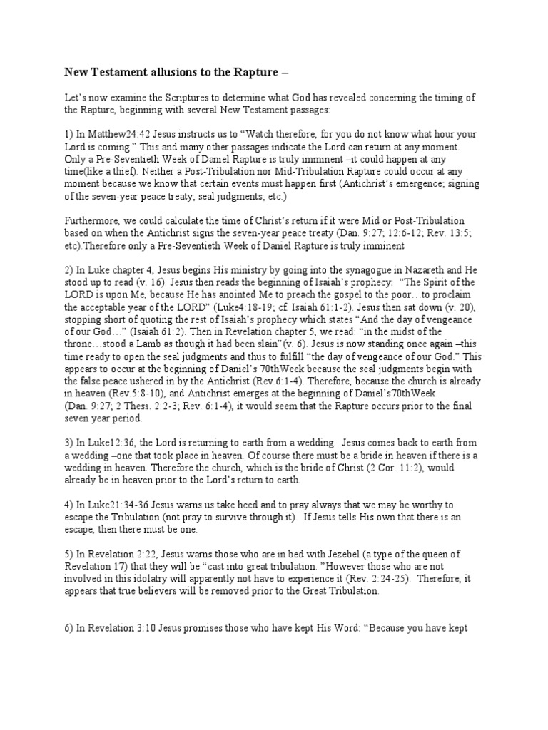 New Testament Insights on the Rapture | PDF | Gospel Of John | Rapture