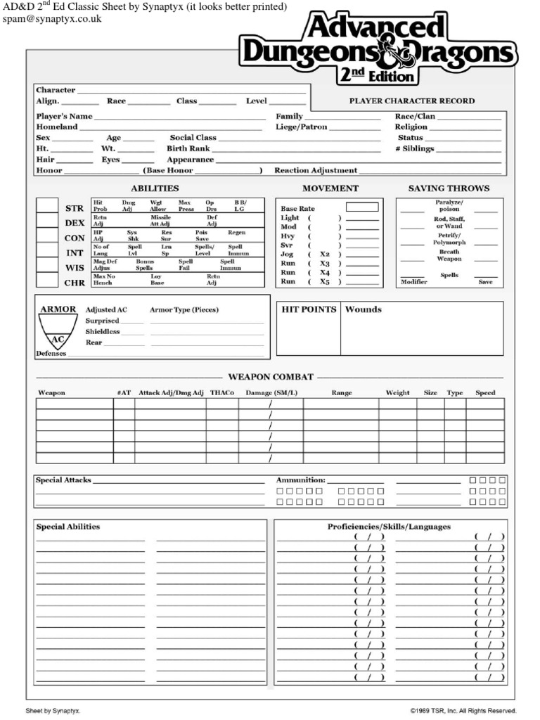 add 2nd edition character sheet by synaptyx