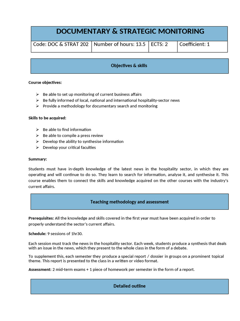 Documentary & Strategic Monitoring | PDF
