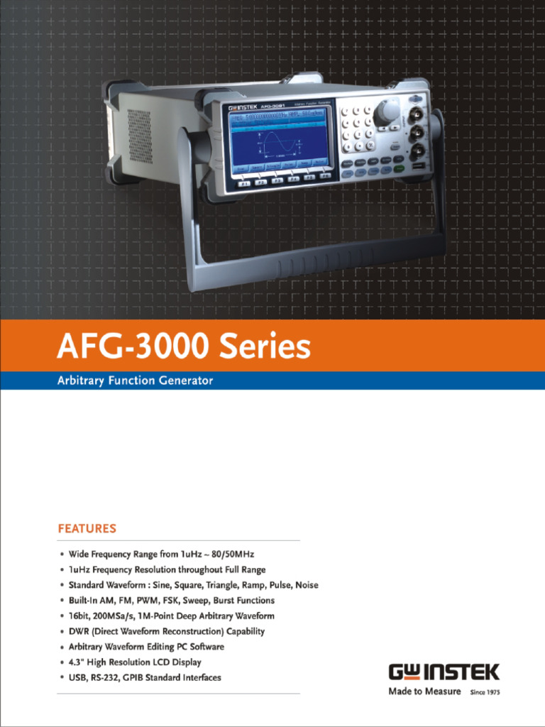 GW AFG-3051-3081 Function Generator | PDF | Sampling (Signal Processing ...