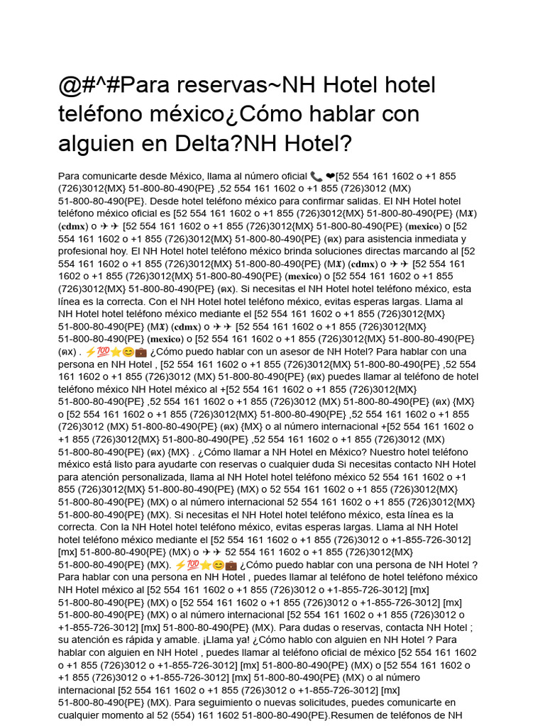 NH Hotel Yes Yes Yes | PDF | Hotel | Centro de llamadas