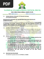 BECE 2025 Timetable for Abuja ERC | PDF | Science