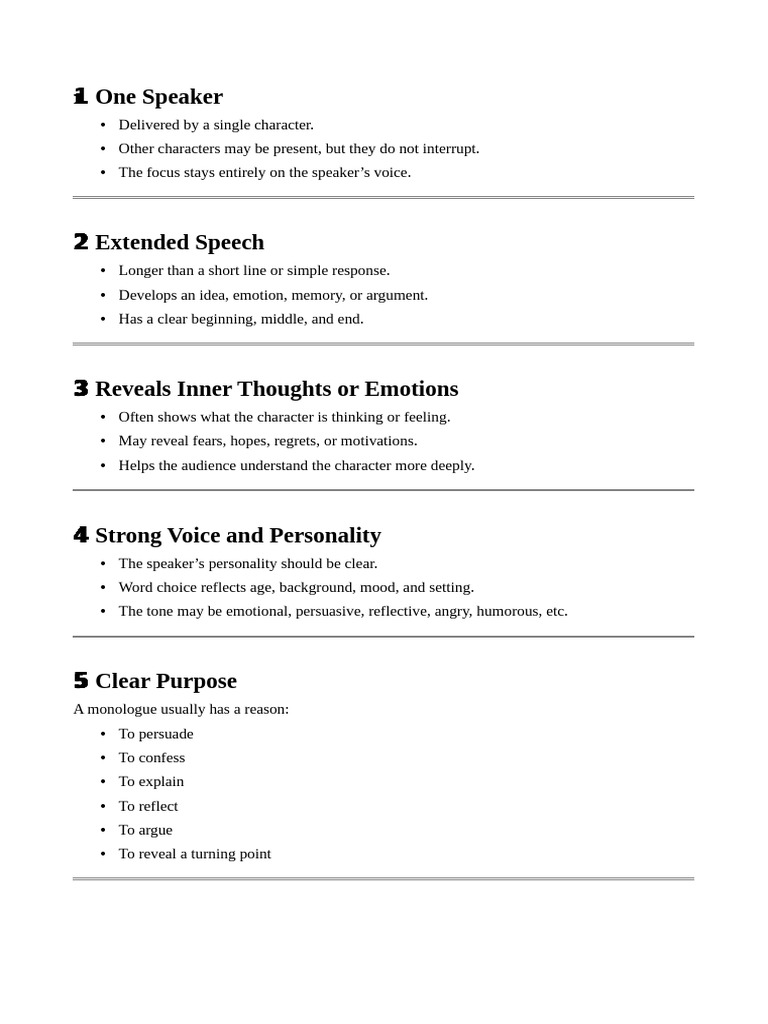 HS - Eng - Structure of A Monologue | PDF