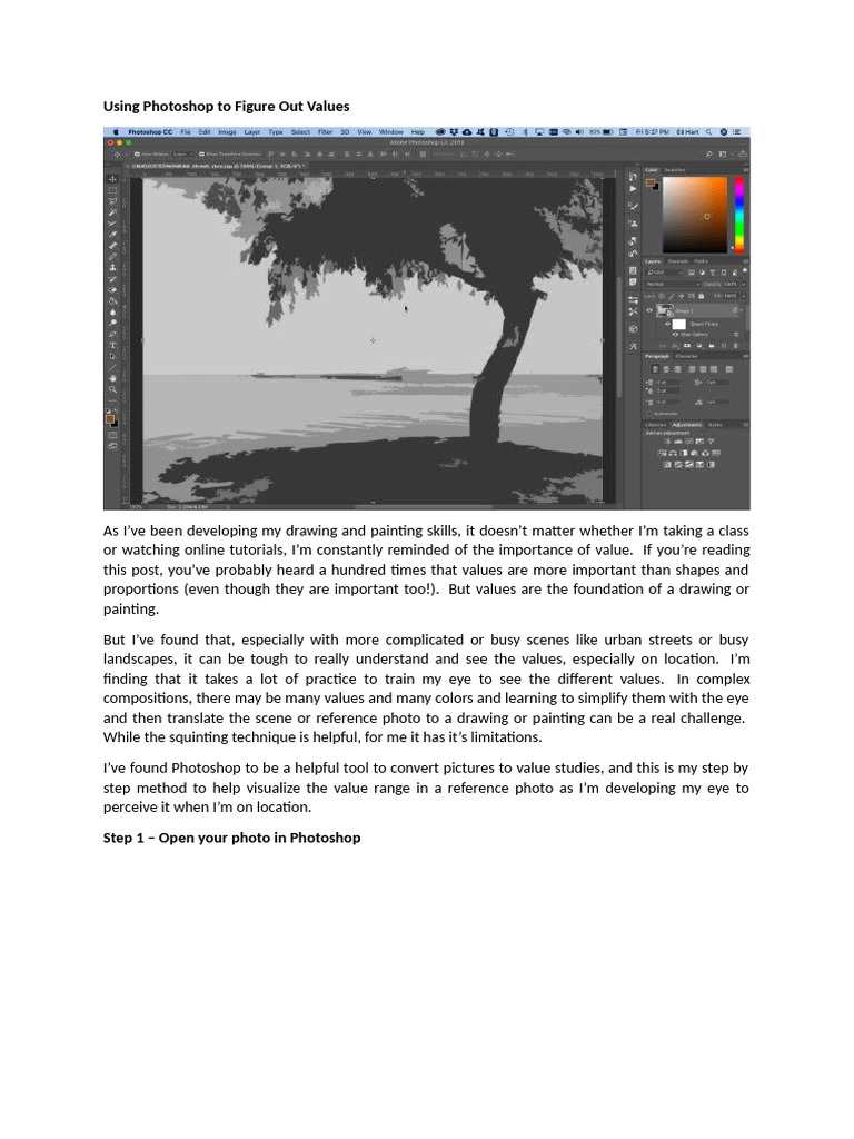Using Photoshop To Figure Out Values - Tutorialstudent - Reference ...