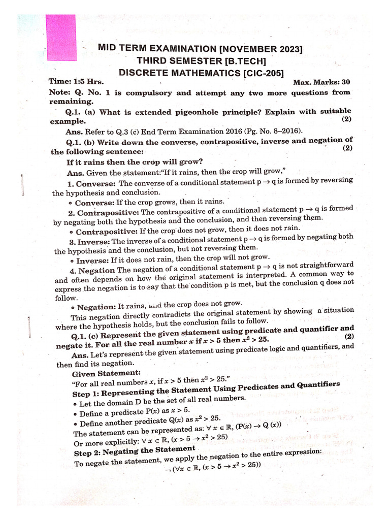 Mid sem 2023 & End sem 2024 | PDF