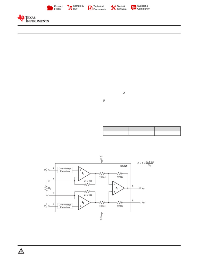 Ina129 Ep | PDF | Amplifier | Electrostatic Discharge