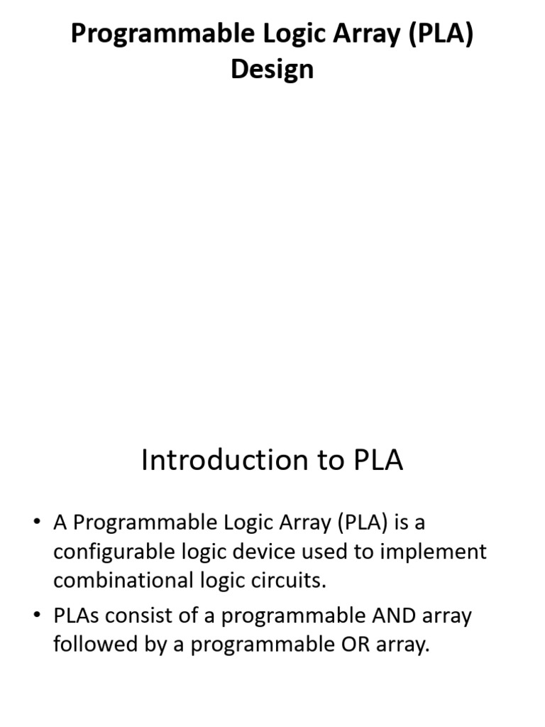 PLA Design Digital Logic Circuits Expert | PDF
