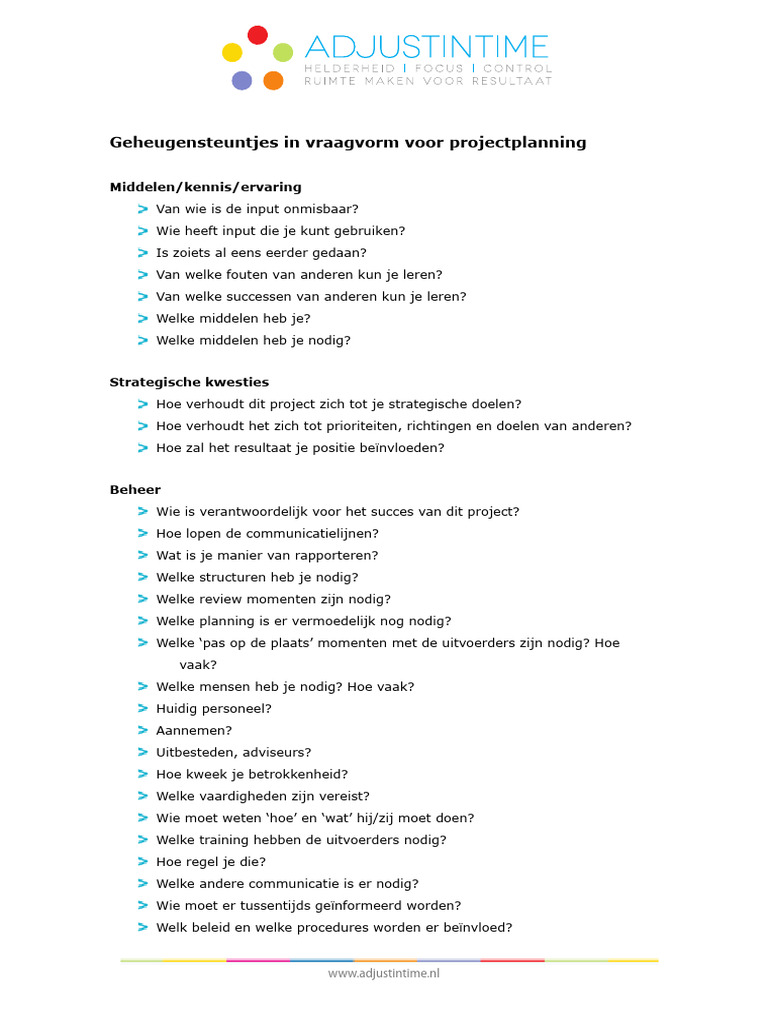 Checklist Projecten | PDF