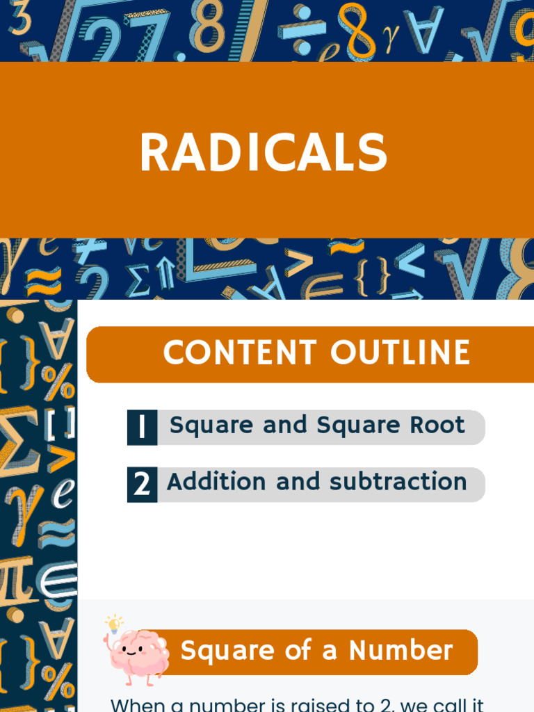 Square Roots & Cube Roots Presentation in Blue, Yellow and Gray Vector ...