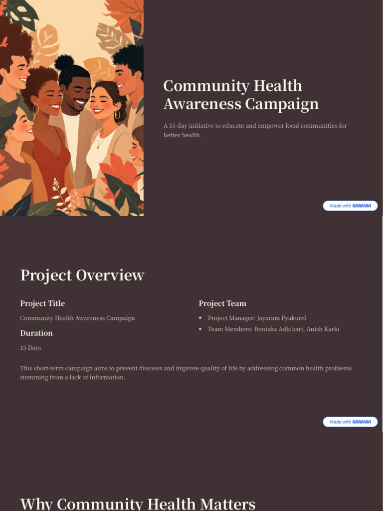 Community Health Awareness Campaign | PDF | Preventive Healthcare | Hygiene