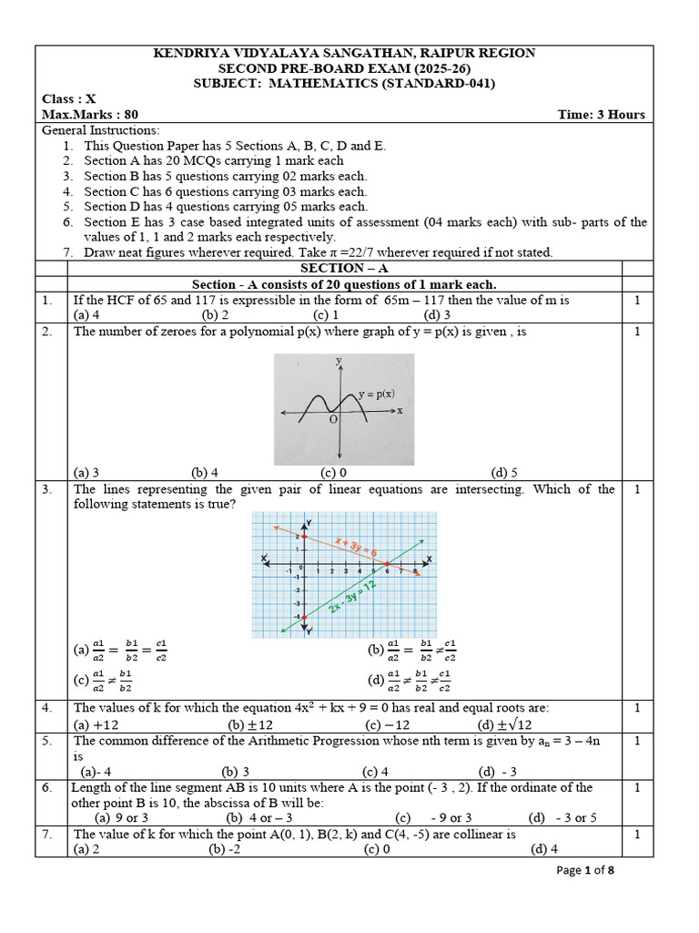 QP Math Standard X II PB | PDF | Circle | Area