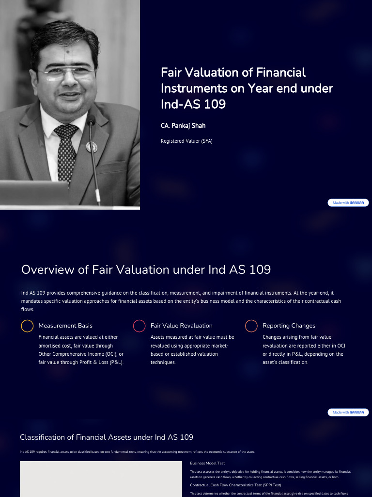 Fair Valuation of Financial Instruments On Year End Under Ind As | PDF ...