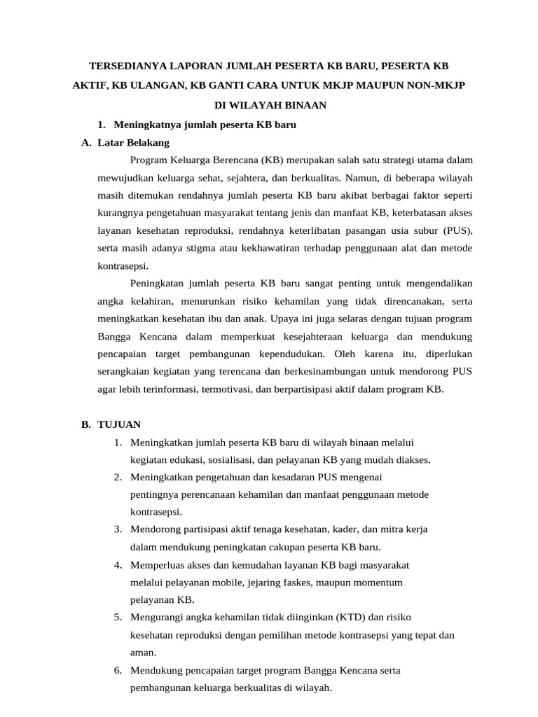 Contoh Eviden Meningkatkan Jumlah Peserta KB Baru | PDF