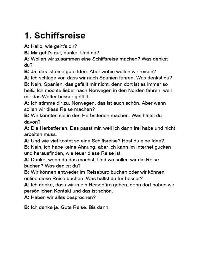 TELC B1 Sprechen Teil 3 Examples | PDF