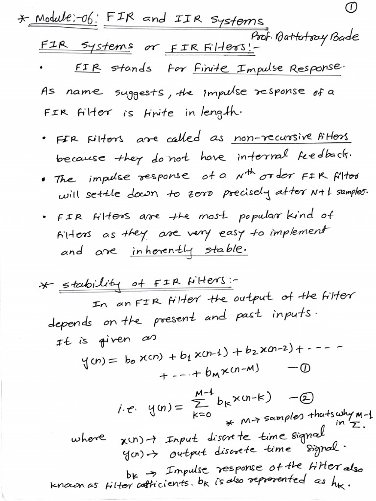 Module 6 FIR and IIR Systems | PDF